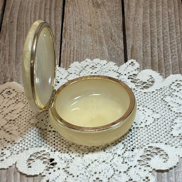 Vintage Genuine Alabaster Hinged Rose Trinket Jewelry Box - Picture 9 of 11